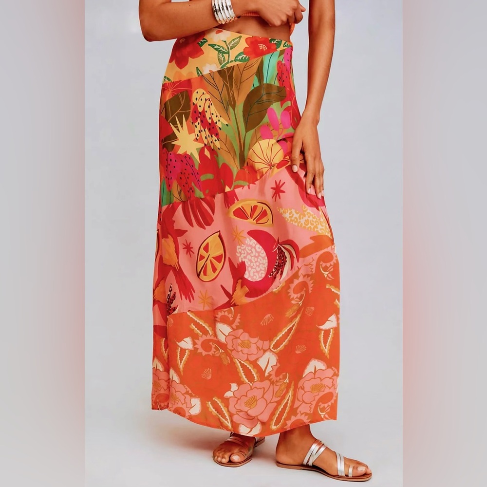 Anthropologie Farm Rio Floral Maxi Skirt Large